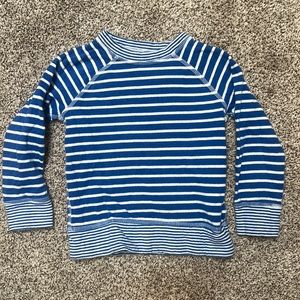 Boden white and blue striped long sleeve